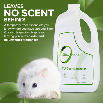 Zero Odor - Pet Odor Eliminator for strong odor, Eliminate Air & Surface Odors – Patented Molecular Technology Best For Carpet, Furniture, Beds Smell Great Again, 64oz Refill
