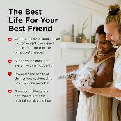 Nutri-Vet Multi-Vite Paw Gel for Cats, Daily Vitamin, Kitten Supplies, Immune Support, Cat Vitamin, Potent Antioxidants, Multi-Vitamin Paw Gel, Senior Feline Supplements, 3 oz