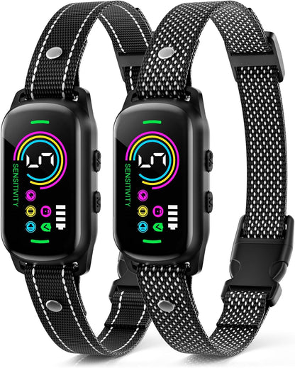 Bark Collar, 2 Pack Dog Bark Collar for Large Medium Small Dogs, Rechargeable Anti Barking Device for Dogs, Smart Training Collar with Beep Vibration 5 Sensitivity, Dog Bark Deterrent Devices