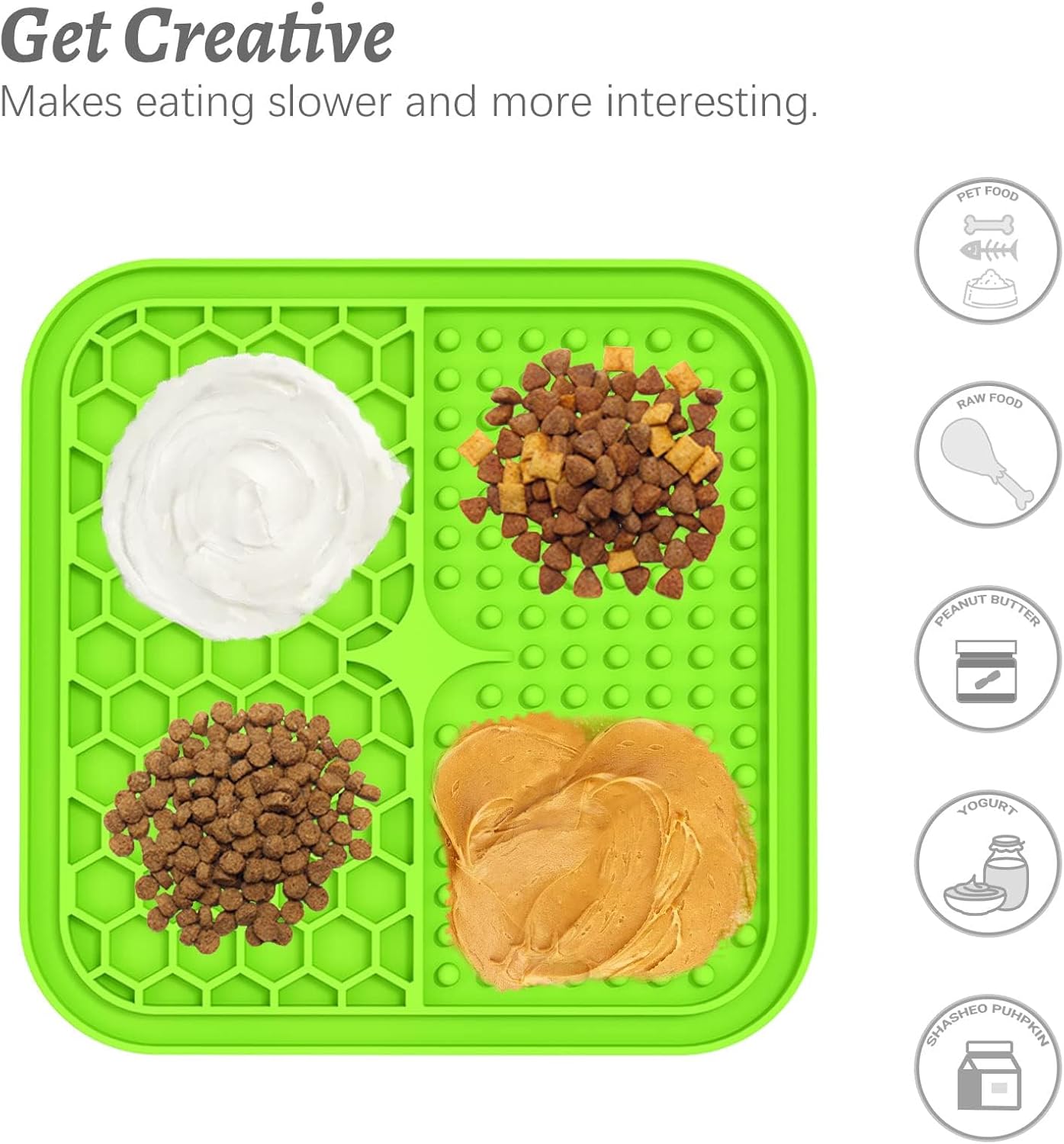 MateeyLife 2PCS Small Lick Mat for Dogs and Cats and MateeyLife Silicone Cat & Dog Food Mat for Floors Waterproof