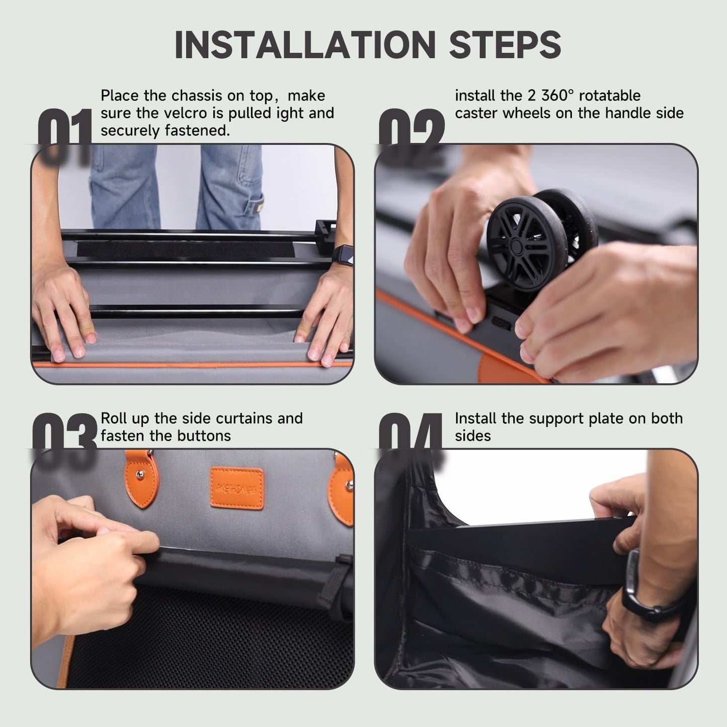 Large Cat Carrier with Wheels Pet Dog Rolling Carriers for Extra Large Cat Carrier Small Bag Small Dogs Up to 38 Lbs 24"X 13.8"X 15.4" Double Trolley Case Travel Walking and Camping(NOT for TSA)