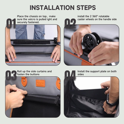 Large Cat Carrier with Wheels Pet Dog Rolling Carriers for Extra Large Cat Carrier Small Bag Small Dogs Up to 38 Lbs 24"X 13.8"X 15.4" Double Trolley Case Travel Walking and Camping(NOT for TSA)