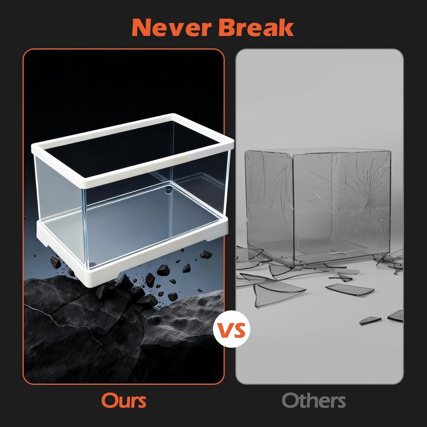 AZV Small Turtle Tank Kit,PC Starter Aquarium and Large Red Eared Slider Aquatic for Baby Tortoise,Fishes and Amphibians,Include Basking Pl