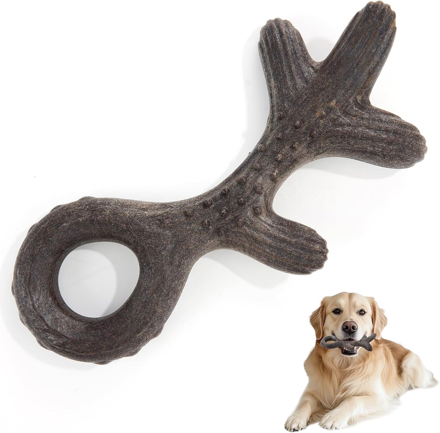 Gardner Pet Antler Dog Chew Toy, Long Lasting Interactive Dog Toys Add Shredded Coconut Nylon+TPR, Teeth Cleaning and Training Toy for Medium/Large Breed,Bacon Flavor