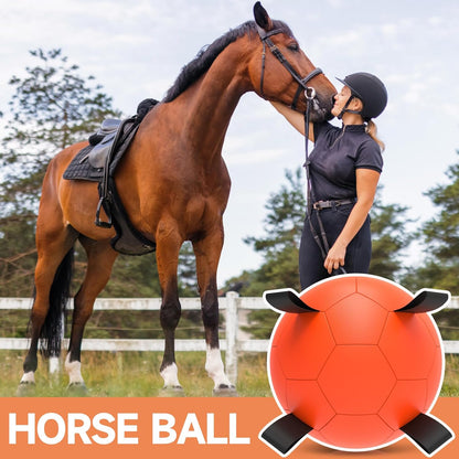 QDAN Herding Ball for Dogs, 25 inch Dog Balls with Straps, Giant Dog Toys Horse Toy, Dog Herding Ball for Australian Shepherd, Orange