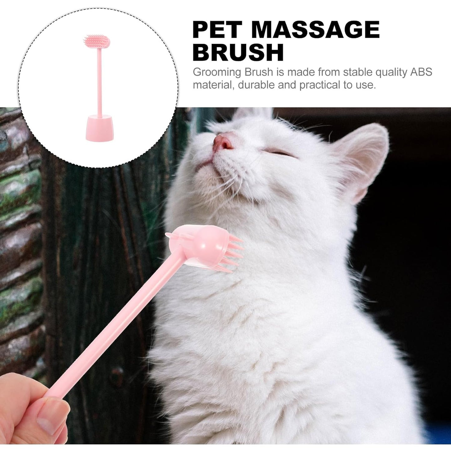 Cat Grooming Brush Pet Massage Brush for Cats and Dogs Hair Removal Soft Compact Rose Grooming Tool for Indoor Use
