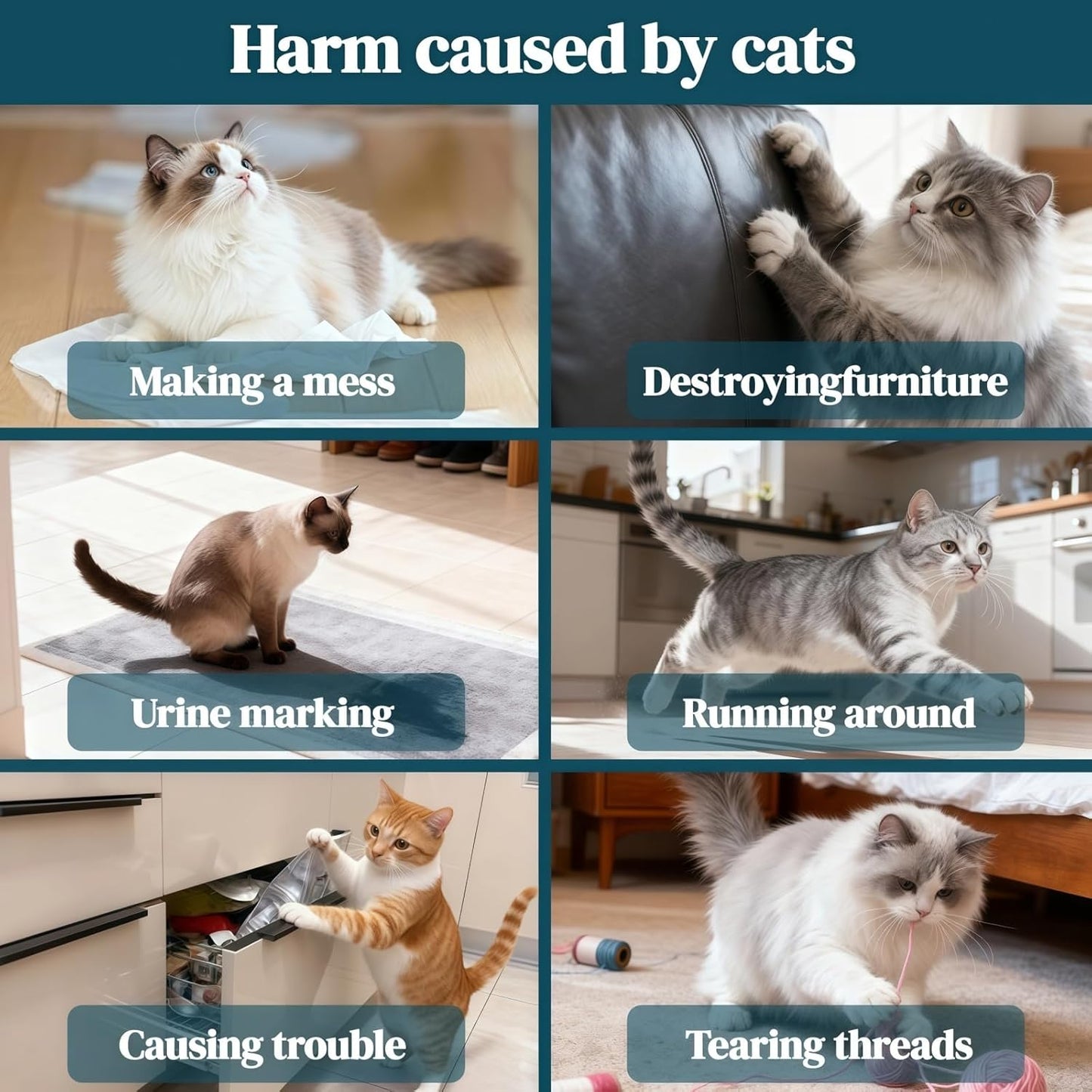 O Cat Deterrent Spray for Indoor & Outdoor Use – Natural No-Alcohol Cat Repellent to Prevent Scratching on Furniture, Sofas, Rugs, Curtains & Plants – Safe Training Spray for Cats & Kittens.