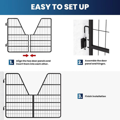 Heavy Duty Horse Stall Gate, 52" W x 42" H, Stall Guards for Horses, Durable Stall Guard for Horses, Fits Standard Barn Doorways, Easy Installation (52" W x 42" H)