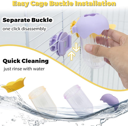 Stainless Steel Bird Perches & Feeder Set (2PCS) - Open-Grid Easy-Clean Perches with No-Spill Veggie Holders for Cockatiel, Conure, Budgie, Quaker