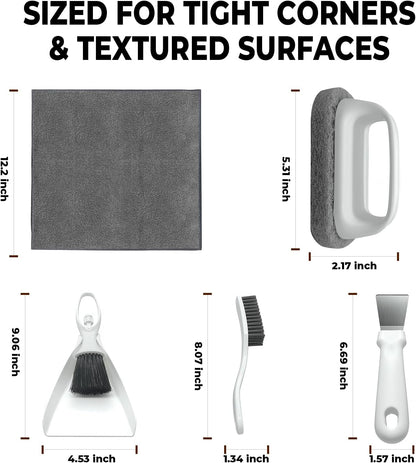 Bearded Dragon Tank Cleaning Kit, Reptile Enclosure Cleaning Tool Set with Mini Dustpan, Brush, Scraper & Cleaning Cloth for Lizard & Gecko Terrarium Maintenance