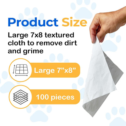 SONO Dog Wipes - Gentle Pet Wipes for Paws, Butt, Face & Body - Cleaning, Deodorizing, Puppy & Cat Friendly - Unscented, 100 Count