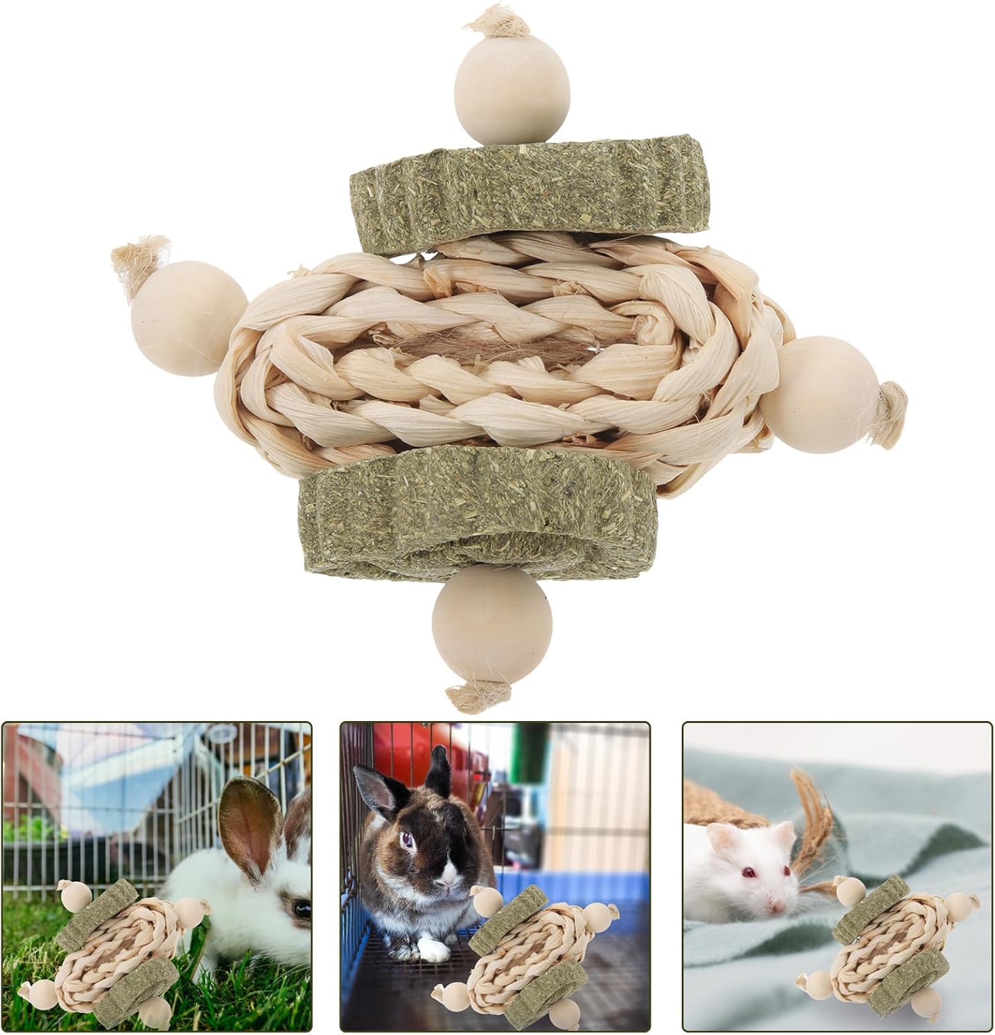 ERINGOGO Hamster and Guinea Pig Wooden Chew Healthy Teeth Grinding Biting Playthings for Small Animals Indoor Pet Supplies