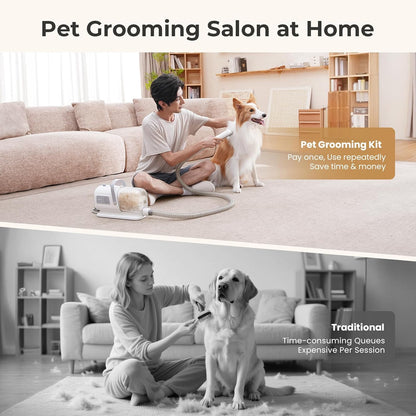 Pecute Dog Supplies Bundle:Pet Grooming Brush + Dog Grooming Vacuum & Dryer