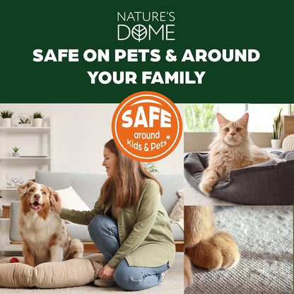 Nature’s Dome Flea & Tick Starter Kit – Makes 3 Bottles (16 oz Each) – Plant-Based, Eco-Friendly Formula – Kills & Repels Fleas, Ticks, Larvae & Eggs – Safe for Pets, Kids & Plants