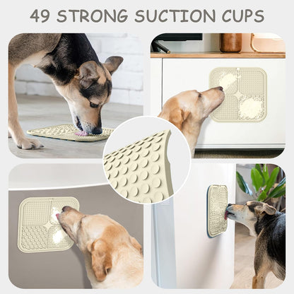 2 Pack Lick Mat for Dogs,Cats,Upgraded 8.5×8.5 inches Licking Mats with Suction Cups,Slow Feeder Licking Pad for Anxiety Relief and Boredom Reducer,Suitable for Dog Training Set 11