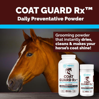 Coat Guard Rx™ Large 16 oz. Daily Preventative Powder for Horses - Coat and Skin Treatment & Dry Shampoo for Horses.