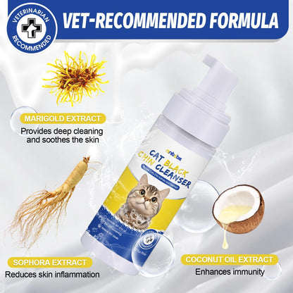 Cat Acne Chin Treatment,Cat Black Seed Cleaner,Improved Skin Health and Black Seed Removal,Updated Cat Ance Brush,Soothes Chin Acne,Oil Control 5.07fl.oz