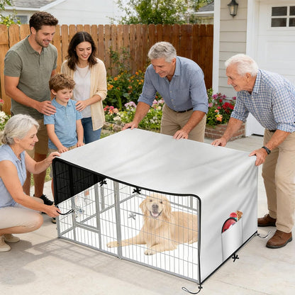 Dog Crate Cover,210D Oxford Privacy Enclosure Tarp,Waterproof Large Kennel Cover - for Patio Picnic Outdoor Camping Backyard Beach Park Family Gathering