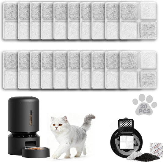 20-Pack Pet Food Desiccant Bags, Compatible with Automatic Cat dog Feeders, Keep Pet Food Dry and Fresh