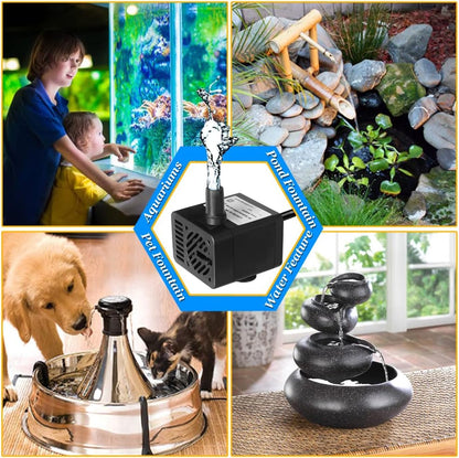 PULACO DC 5V USB Mini Submersible Water Pump with Tubing for Pet Fountain, Aquarium Fish Tank, Pond, Fountain, Hydroponics