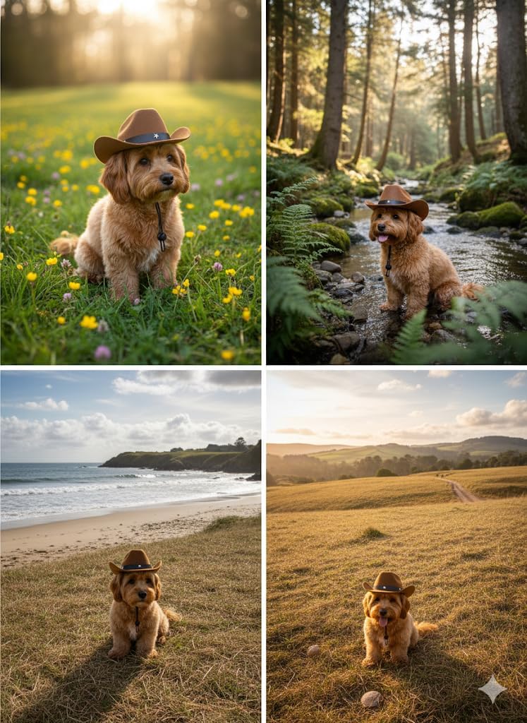 Pet Cowboy Hat – Brown Felt Western Hat for Dogs and Cats