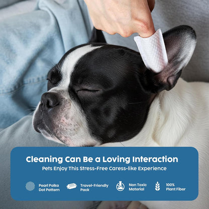 Pet Glove Wipes for Dogs & Cats – Dog Wipes for Paws, Butt, Ears & Eyes – Instant Bath Gloves, Gently Remove Tear Stains, Ear Wax & Dirt – Pet Grooming Kit (20 Glove Wipes, 40 Ear Wipes, 50 Eye Wipes)