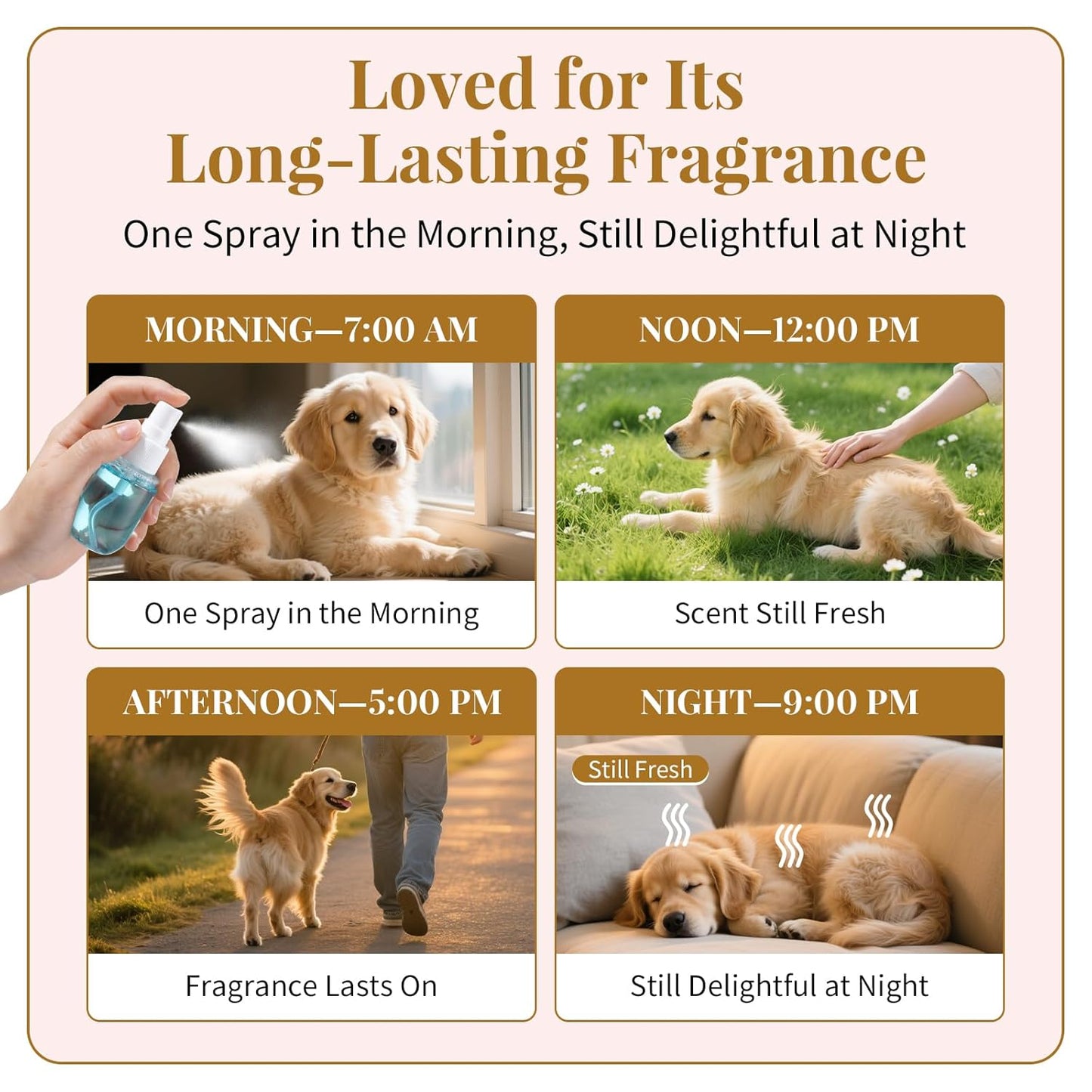 Dog Cologne & Pet Perfume Gift Set – 5 Long Lasting Scents for Dogs & Cats – Natural, Alcohol-Free Pet Fragrance – Safe Deodorizing Grooming Mist for Puppies & Kittens
