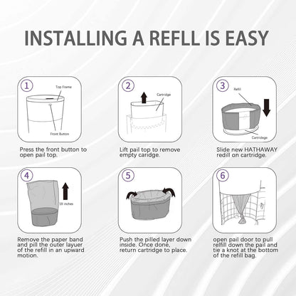 Litter Refill Bags Compatible with Litter Chanp, 4 Pack One 36 Foot Litter Waste Receptacle Refill Liners