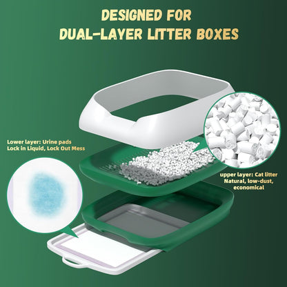 IMMCUTE Cat Litter Pellets, 9lb Bag Lasts 60 Days, Odor Control Cat Litter with Extra 10 Ct Cat Pee Pads, Non Clumping Zeolite Litter Pellets, Low-Tracking, Unscented