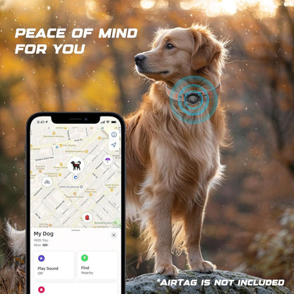 AirTag Dog Collar - Leather Dog Collar with Air Tag Holder | IPX8 Waterproof, Reflective, High - End, Adjustable Soft Padded | Dog GPS Tracker Collars Fit for Medium Large Dogs (MahoganyBrown, M)