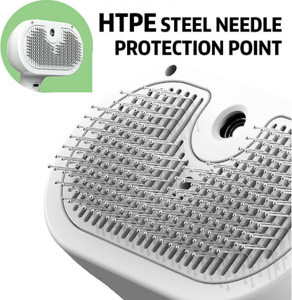 Pet Steam Brush, 3-in-1 Self-Cleaning Grooming Tool for Long & Short Hair Pets - Deshedding and Dematting Hair Brush for Dogs & Cats - White