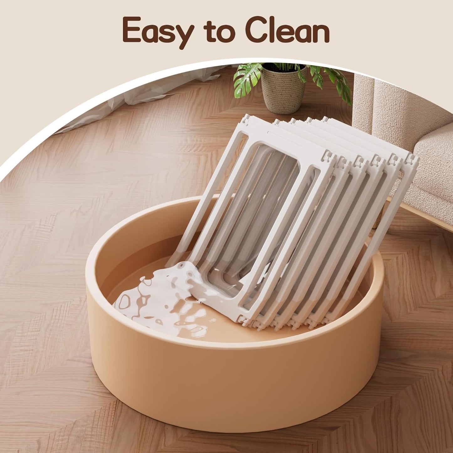 Jalove Dog Playpen Indoor, 24" H Plastic Dog Play Pen with Window, Clear Acrylic Pet Playpen for Puppy Cat Rabbit Ferret, Small Dogs Fence Crate Kennel, Whelping Cage (White, 10 Panels)