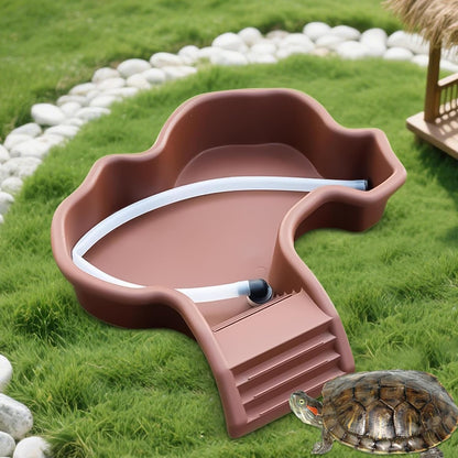 Turtle Bathtub, Bathtub with Ramp – Easy to Clean Soaking Tub with Drain for Aquarium Balcony Living Room Garden