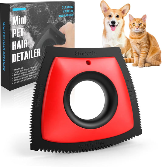 Pet Hair Removal Tool, Cat & Dog Hair Remover for Car Couch Furniture Carpet Clothing, Triangle Multi-Surface Pet Hair Remover for Auto Interior Detailing Supplies Mini Pet Hair Detailer