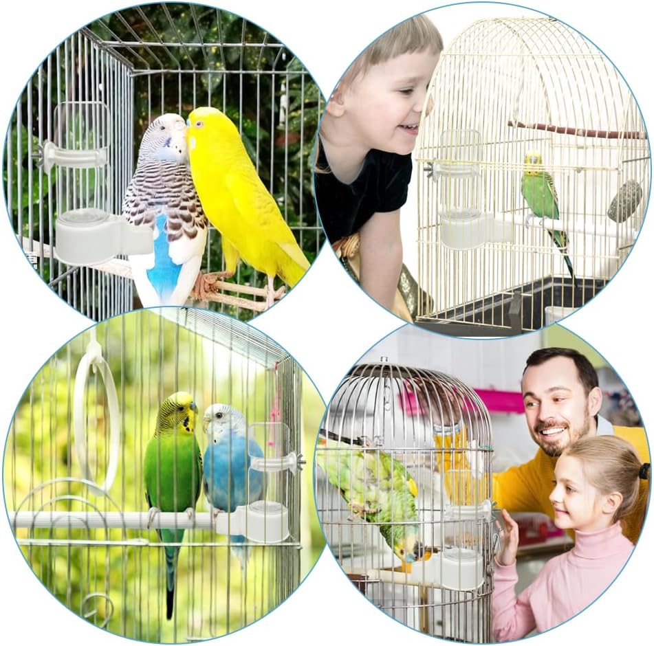 Automatic Pet Bird Water Feeder, Water Dispenser for Cage, Bird Cage Suspended Automatic Pet Water Feeder, Parrot Feeders for Parakeet Budgie Cockatiel Lovebirds Canary Finch