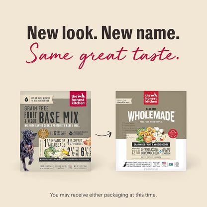The Honest Kitchen Wholemade™ Dehydrated Grain Free Fruit & Veggie Base Mix Dog Food (Just Add Protein), 3 lb Box
