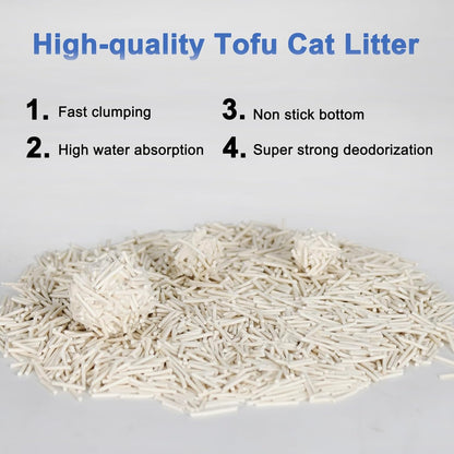 RIZZARI Dust-Free Tofu Cat Litter, Instant Clumping, 99% Odor Control, Natural Plant-Based Flushable Litter, Ultra-Absorbent for Kittens & Cats (1 Pack)