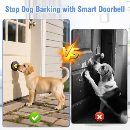 ChunHee WiFi Smart Dog Door Bell for Potty Training to Go Outside–Wireless Doggy Doorbell with Tuya Phone Notification–Waterproof Touch Button and Adjustable Volume, Multi-User Alerts(2 Dog Buttons)