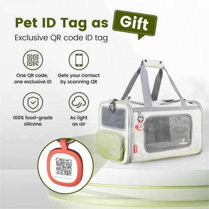 Pawaii Cat Carrier with ID Tag, TSA Airline Approved Soft Sided Collapsible Pet Travel Carrier, Portable Comfortable Convenient Foldable Cat Travel Bag