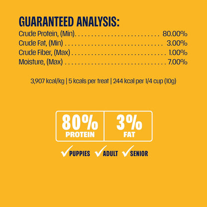 Muenster New Freeze Dried 100% Chicken Bites - Only One Ingredient Raw Chicken Freeze Dried for a Healthy and Delicous Treat. 3 Ounce (Pack of 1)