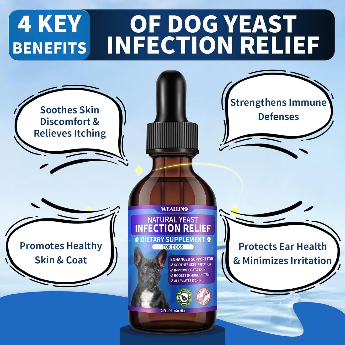Dog Probiotic Chews + Yeast Infection Relief Drops Bundle – Gut & Yeast Balance Support | Promotes Healthy Digestion, Skin & Ear Wellness
