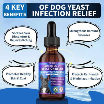 Dog Probiotic Chews + Yeast Infection Relief Drops Bundle – Gut & Yeast Balance Support | Promotes Healthy Digestion, Skin & Ear Wellness