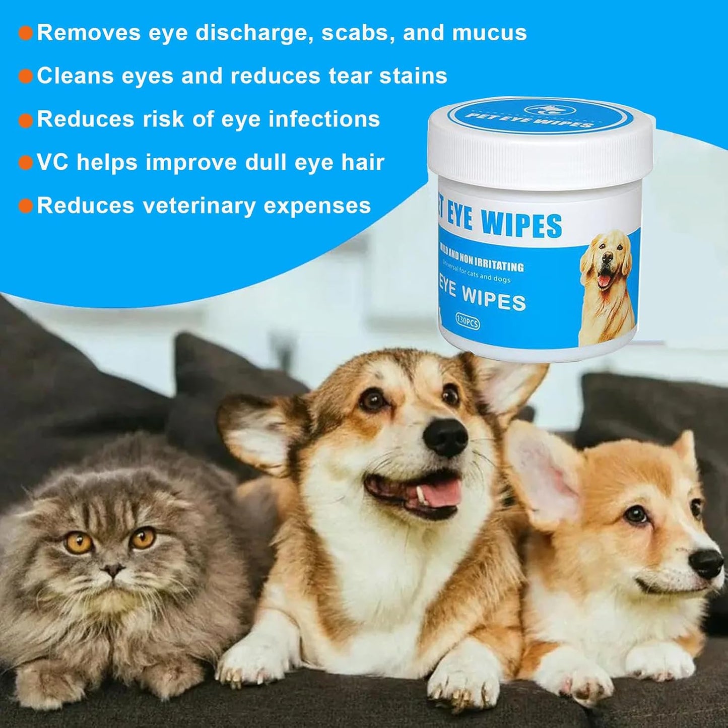 Lick Mat for Dogs, Dog Lick Mat with Suction Cups and Pet Eye Wipes for Dogs, Natural Dog Wipes for Paws and Butt