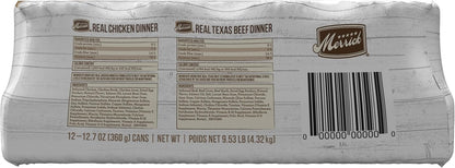 Merrick Grain Free Premium and Natural Canned Dog Food, Soft and Healthy, Real Beef and Chicken Variety Pack - (Pack of 1) 9.5 lb. Cans