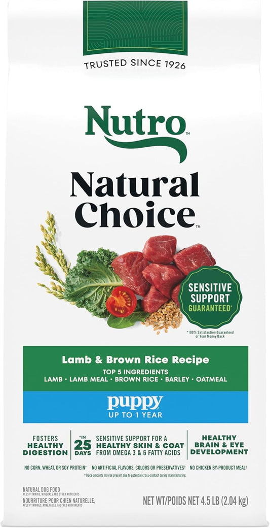 Nutro Natural Choice Puppy Food Dry, Lamb & Brown Rice Recipe, 4.5 lb. Bag