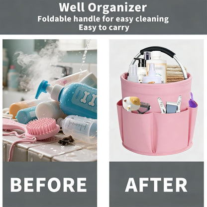 Felt Pet Dog Grooming Bag, Small Pet Grooming Tote Bag, 6-pocket Dog Grooming Supplies Organiser, Travel Outdoor Hold for Clippers Nail Grinder, Cleaning Brush, Trimmer, Nozzle, Pink