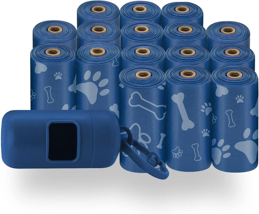 Best Pet Supplies Dog Poop Bags for Waste Refuse Cleanup, Doggy Roll Replacements for Outdoor Puppy Walking and Travel, Leak Proof and Tear Resistant, Thick Plastic - Loyal Blue, 240 Bags