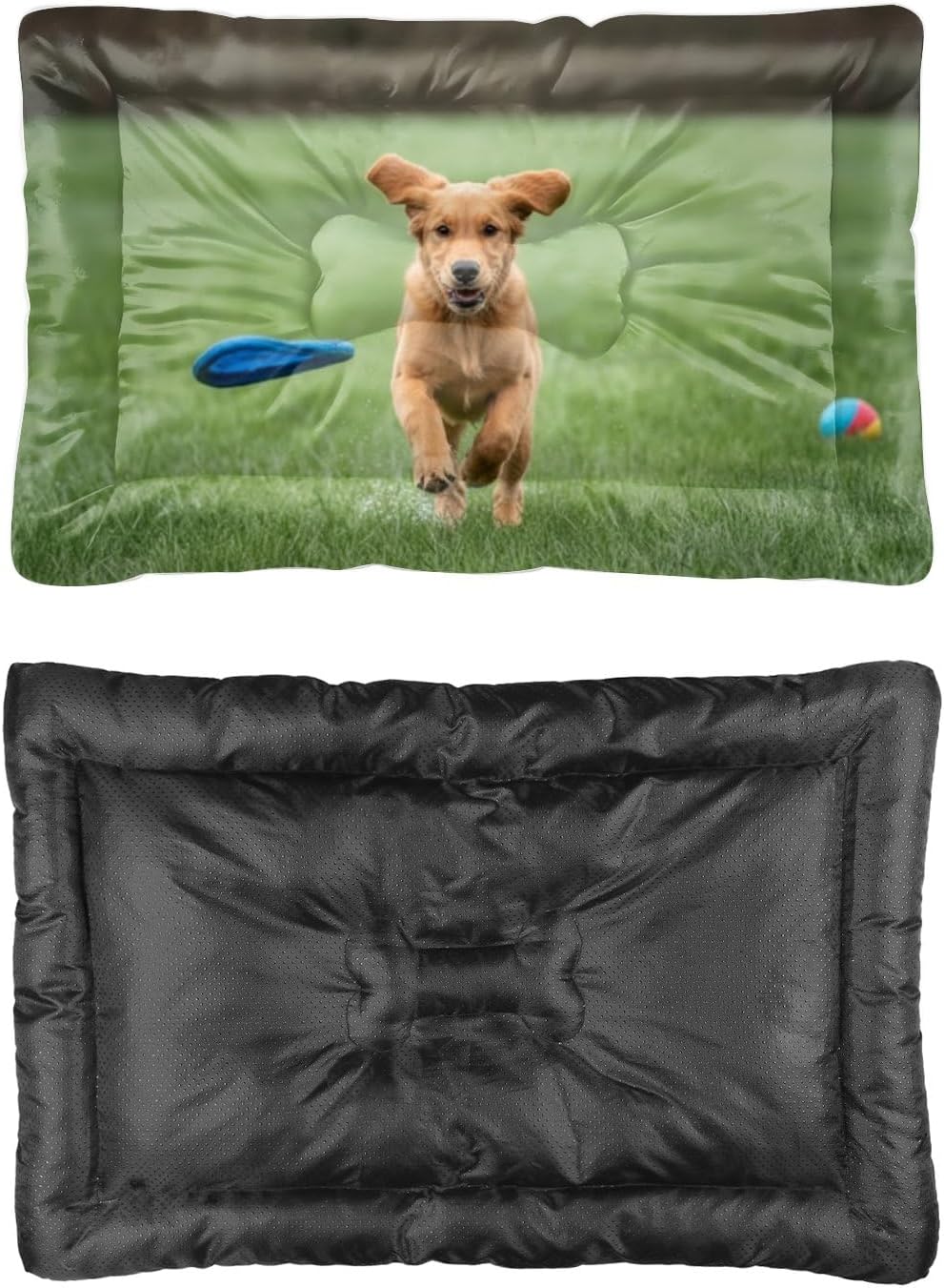 Golden Retriever Cute Indoor Dog Bed Washable Crate Mat Pad for Dog Crate Washable Bed for Dogs Non-Slip Chew Resistant Kennel Beds Crates Medium Comfort Mat Pet Paw Cushion Indoor Outdoor 24X18 Inch