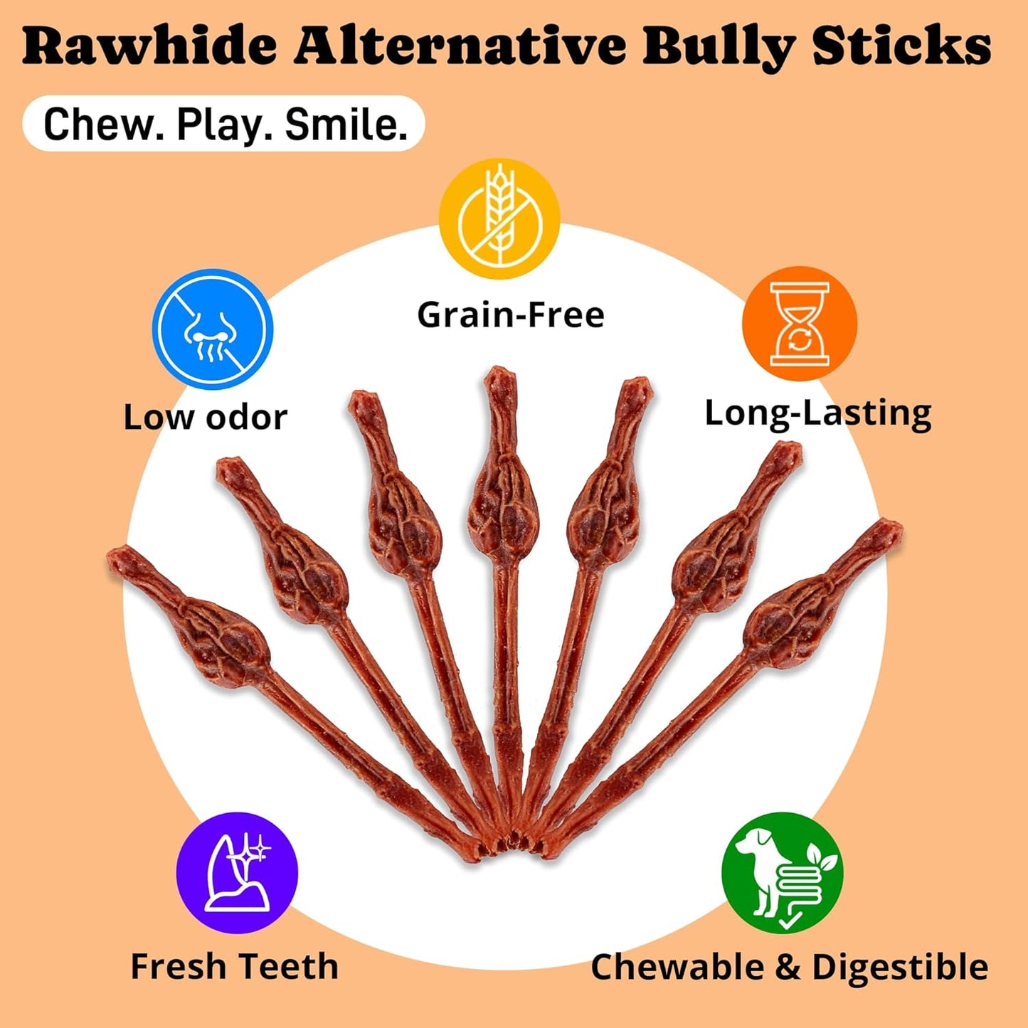 Chicken&Bullly Flavor Dog Chews Long Lasting Low Odor & High Protein Dog Snacks for Small Dogs & Puppies