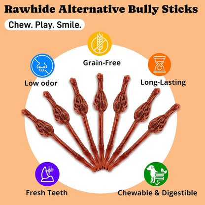Chicken&Bullly Flavor Dog Chews Long Lasting Low Odor & High Protein Dog Snacks for Small Dogs & Puppies